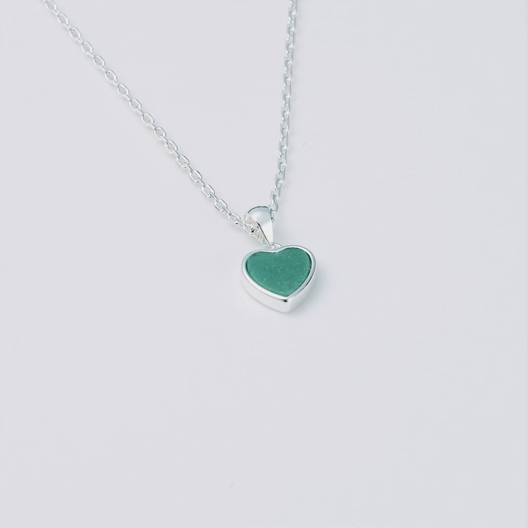 Green Aventurine Gemstone Heart Necklace