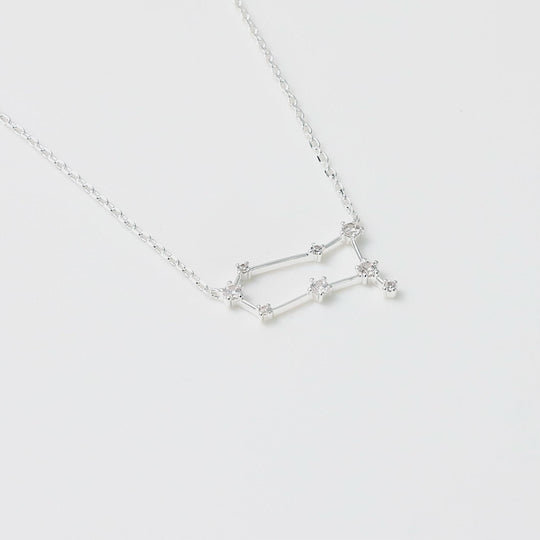 Gemini Star Sign Zodiac Constellation Necklace with Zircondia® Crystals