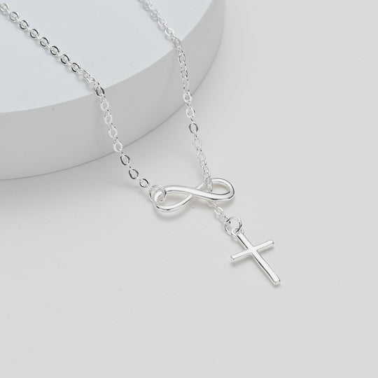 Silver Plated Infinity with Cross Necklace Video