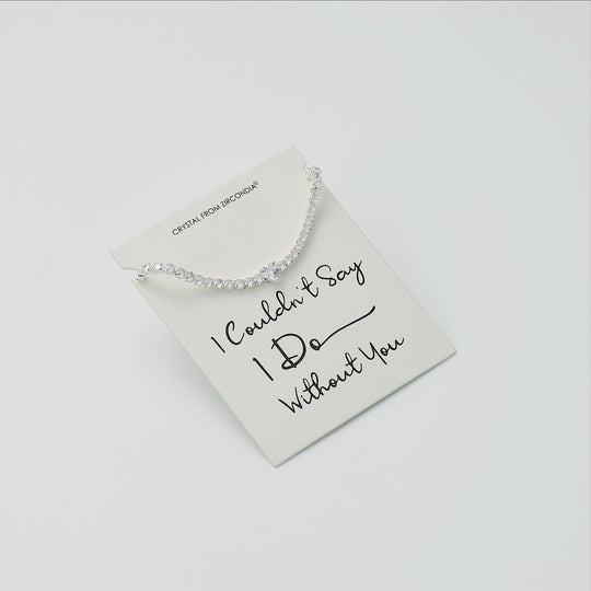 Silver Plated I Couldn't Say I Do Without You Heart Solitaire Wedding Bracelet with Zircondia® Crystals