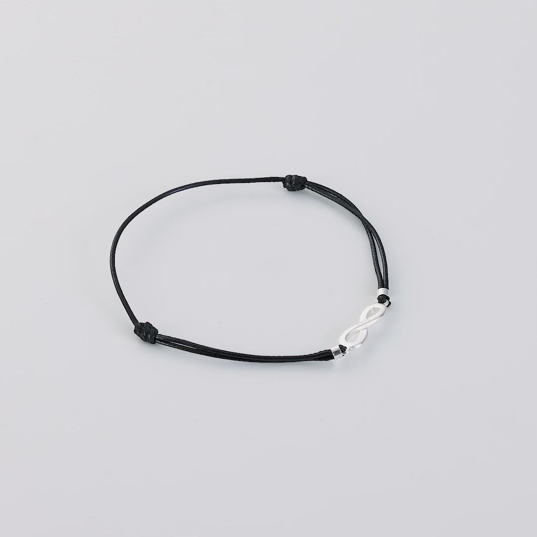 Sterling Silver Corded Infinity Bracelet