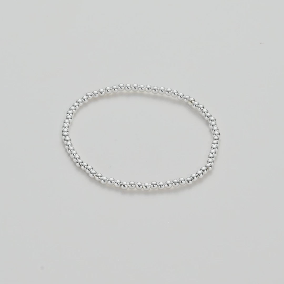 Silver Plated Beaded Stretch Bracelet Video