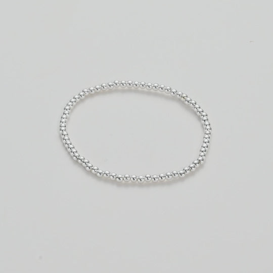 Silver Plated Beaded Stretch Bracelet Video