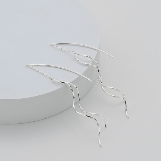 Silver Plated Spiral Thread Earrings Video