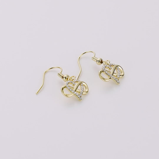 Gold Plated Infinity Heart Drop Earrings Created with Zircondia® Crystals