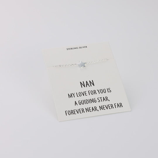 Sterling Silver Nan Quote Star Bracelet