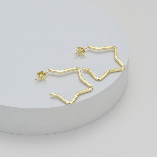 Gold Plated Star Hoop Earrings Video