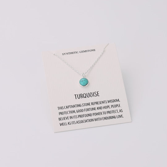 Synthetic Turquoise Necklace with Quote Card