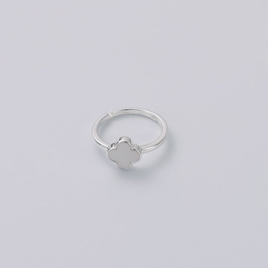 Mother of Pearl Gemstone Adjustable Clover Ring