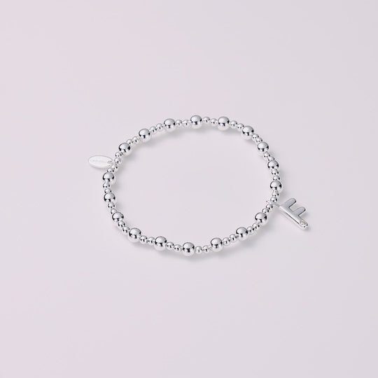 Letter F Initial Stretch Bracelet Created with Zircondia® Crystals