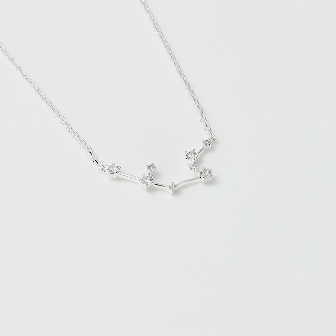 Aquarius Star Sign Zodiac Constellation Necklace with Zircondia® Crystals