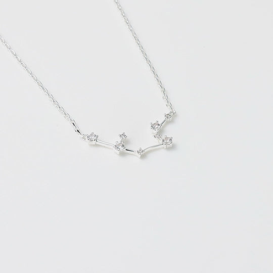 Aquarius Star Sign Zodiac Constellation Necklace with Zircondia® Crystals
