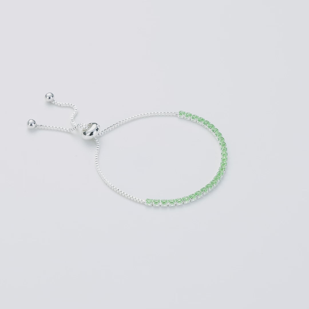 Light Green Tennis Friendship Bracelet Created with Zircondia® Crystals