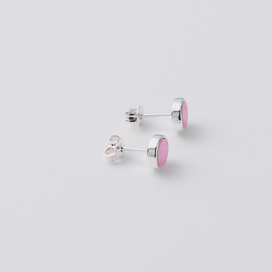 Pink Mother of Pearl Stud Earrings