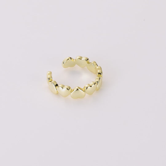 Gold Plated Adjustable Heart Band Ring