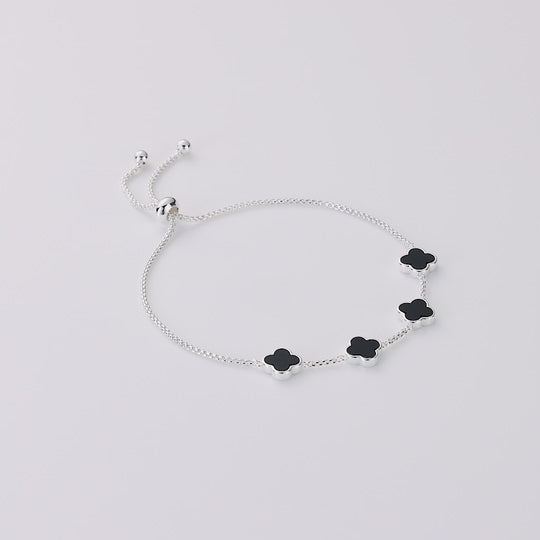 Black Onyx Multi Clover Friendship Bracelet