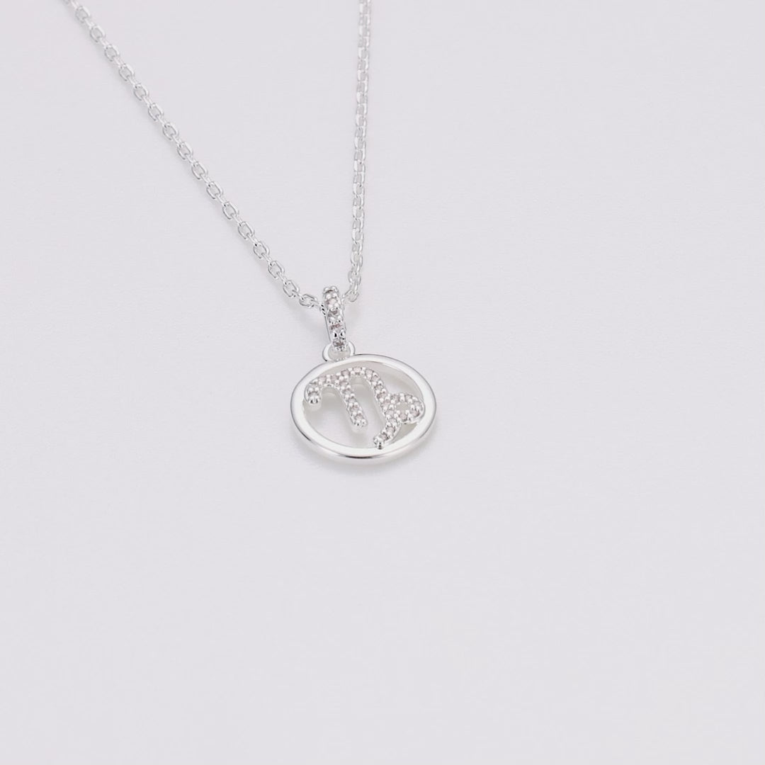 Capricorn Star Sign Zodiac Necklace with Zircondia® Crystals