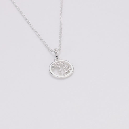 Capricorn Star Sign Zodiac Necklace with Zircondia® Crystals
