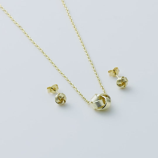 Gold Plated Love Knot Set