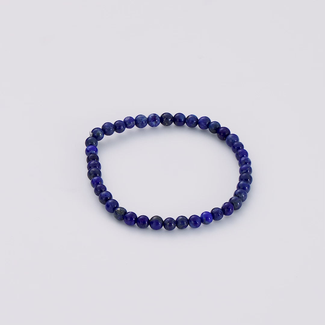 Lapis Mini Beaded Gemstone Stretch Bracelet