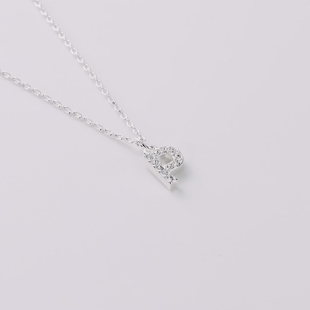 Pave Initial Necklace Letter P Created with Zircondia® Crystals