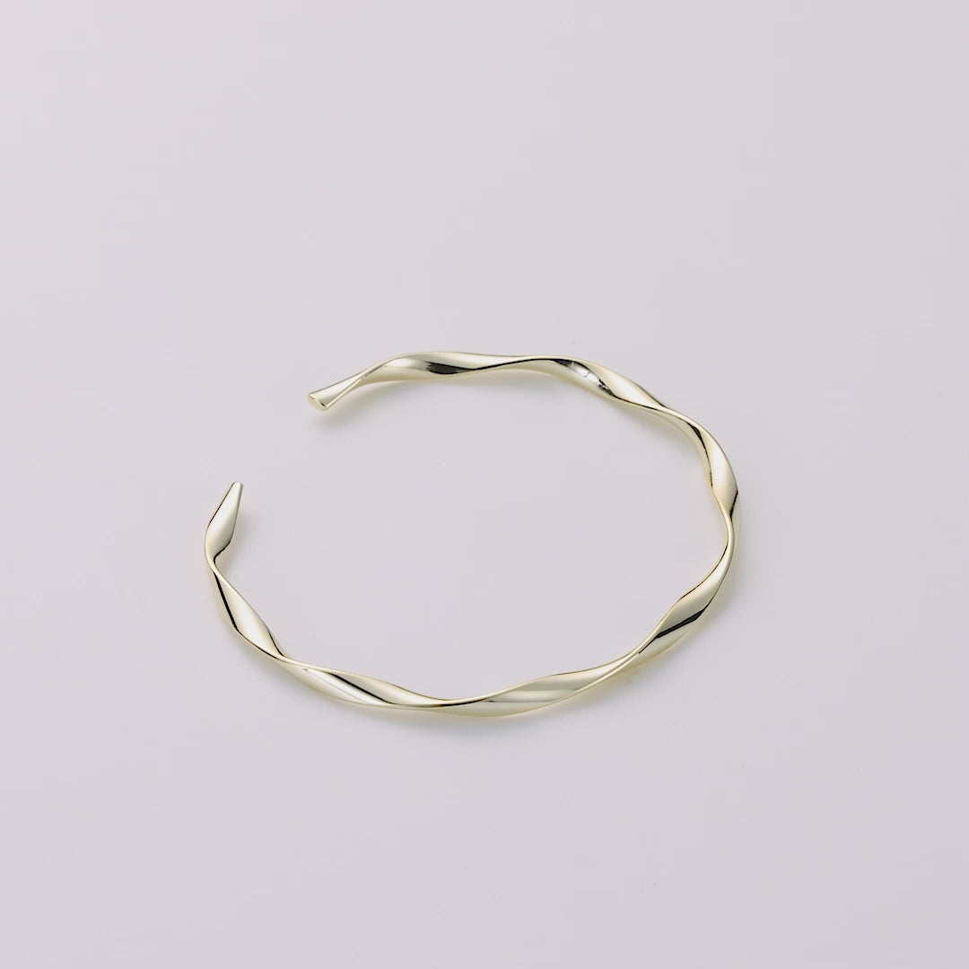 Gold Plated Spiral Cuff Bangle