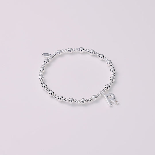 Letter R Initial Stretch Bracelet Created with Zircondia® Crystals