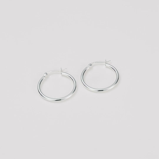 Sterling Silver 25mm Hoop Earrings