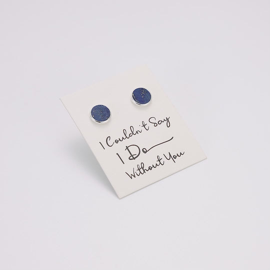 Men's I Couldn't Say I Do Without You Lapis Gemstone Wedding Cufflinks