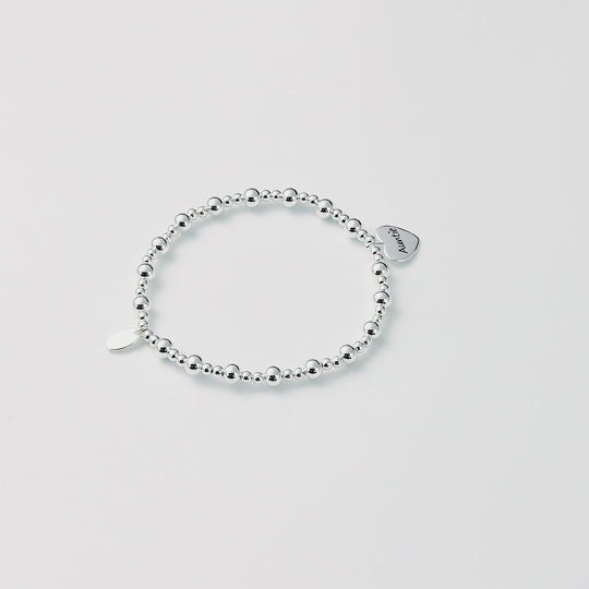 Auntie Heart Charm Beaded Stretch Bracelet