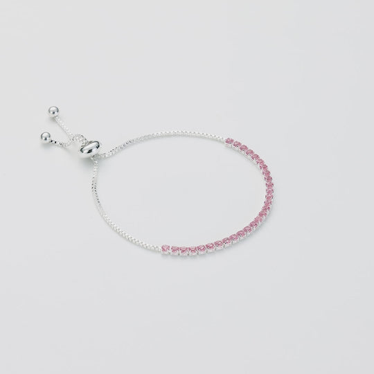 Light Pink Tennis Friendship Bracelet Created with Zircondia® Crystals