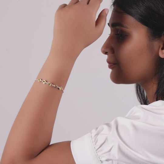 Yellow Crystal Chain Bracelet Created with Zircondia® Crystals