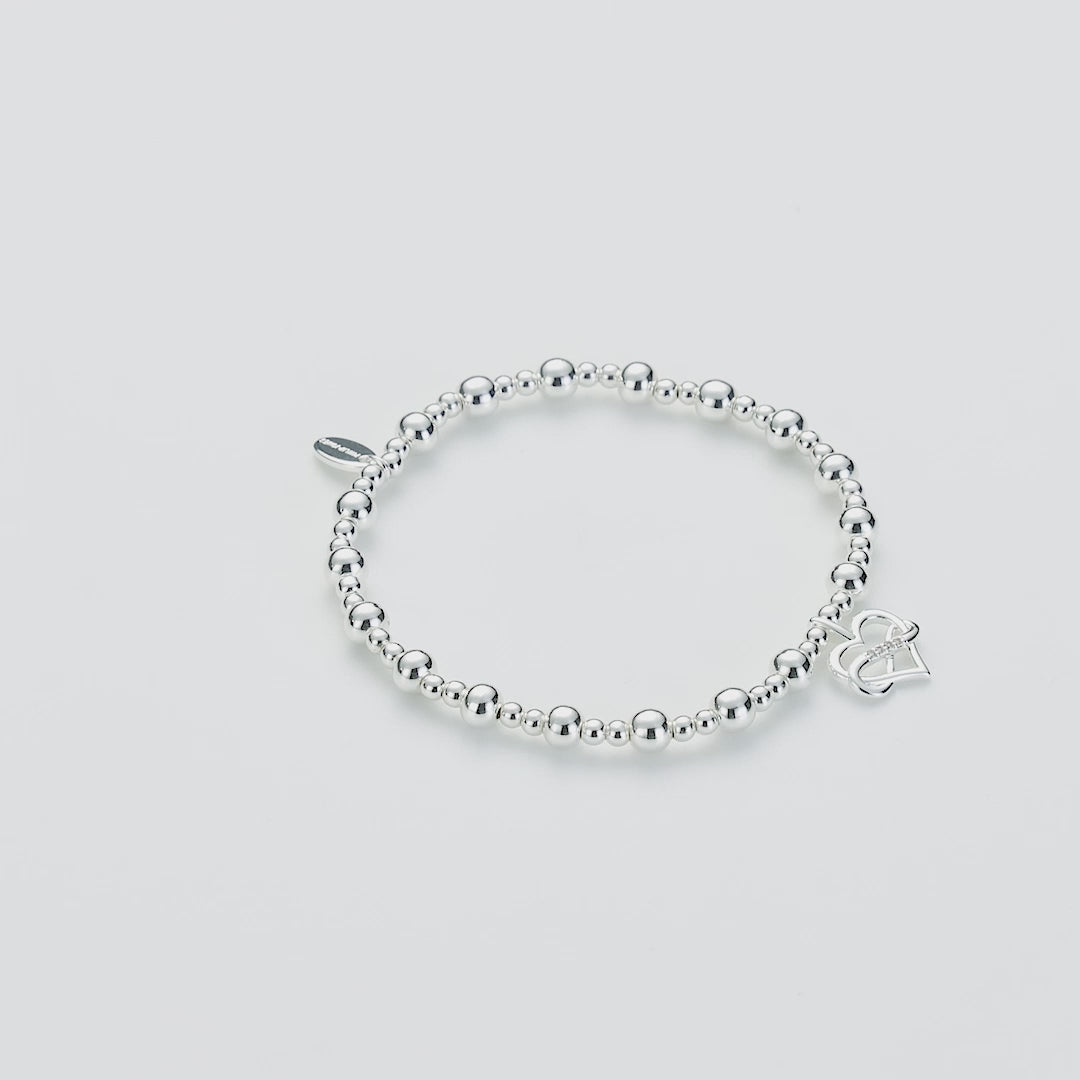 Infinity Heart Beaded Stretch Bracelet