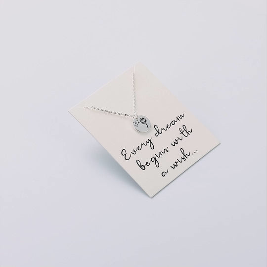 Dandelion Necklace with Quote Card