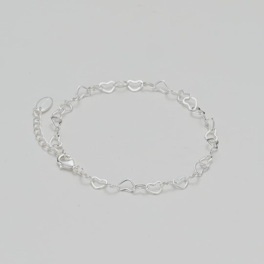 Silver Plated Heart Link Bracelet Video