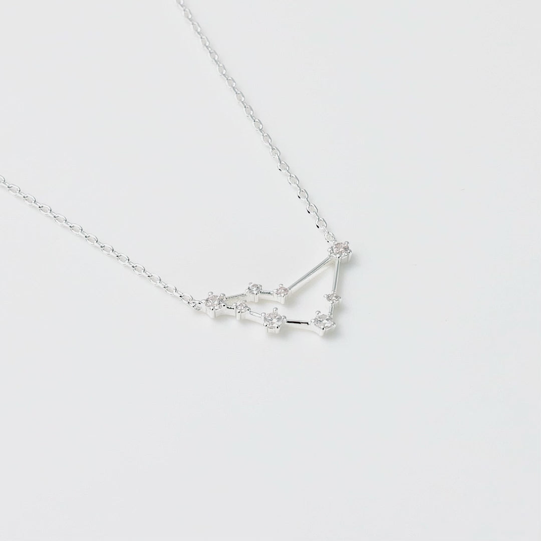 Capricorn Star Sign Zodiac Constellation Necklace with Zircondia® Crystals