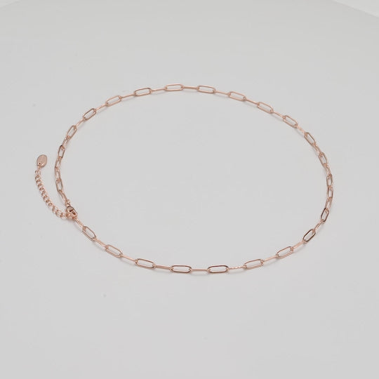 Rose Gold Plated Paperclip Necklace Video