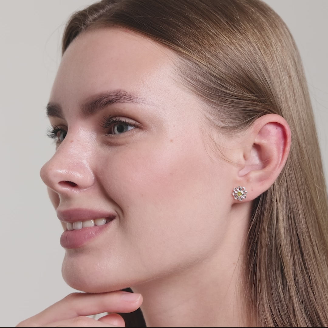 Thank You For Helping Me Grow Daisy Earrings Created with Zircondia® Crystals Video