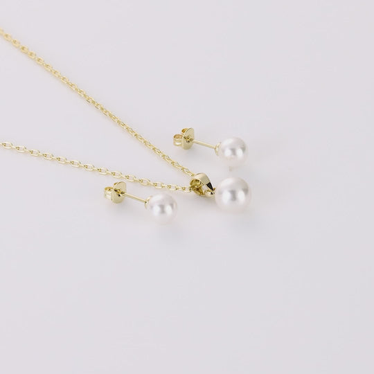 Gold Plated Shell Pearl Set