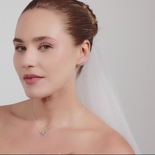 Sterling Silver Bridal Heart Link Set