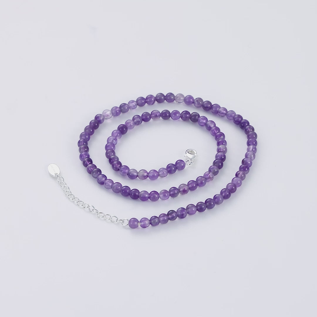 Amethyst Mini Beaded Gemstone Necklace