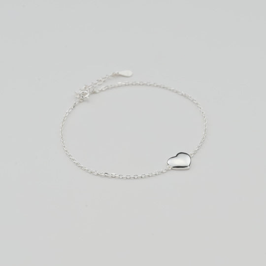 Sterling Silver Friendship Quote Heart Bracelet Video