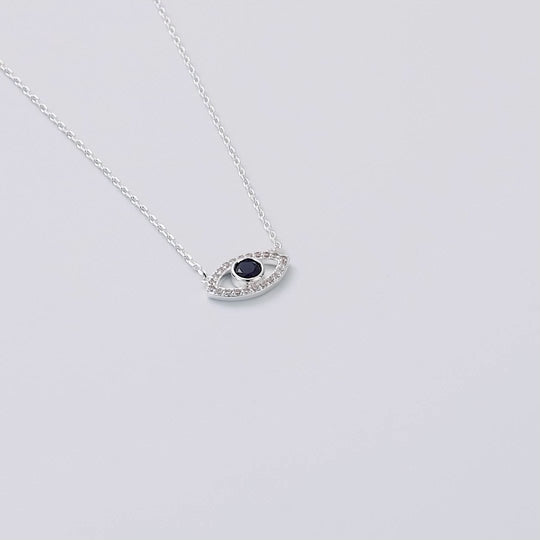 Evil Eye Necklace Created with Zircondia® Crystals