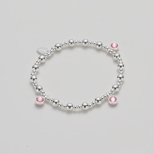 October (Tourmaline) Birthstone Stretch Charm Bracelet with Quote Gift Box Video