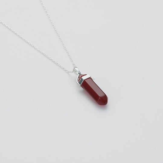 Carnelian Gemstone Necklace with Quote Card
