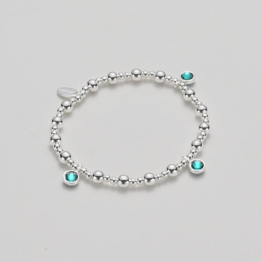 December (Blue Topaz) Birthstone Stretch Charm Bracelet with Quote Gift Box Video