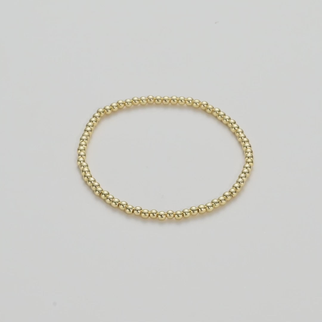 Gold Plated Beaded Stretch Bracelet Video