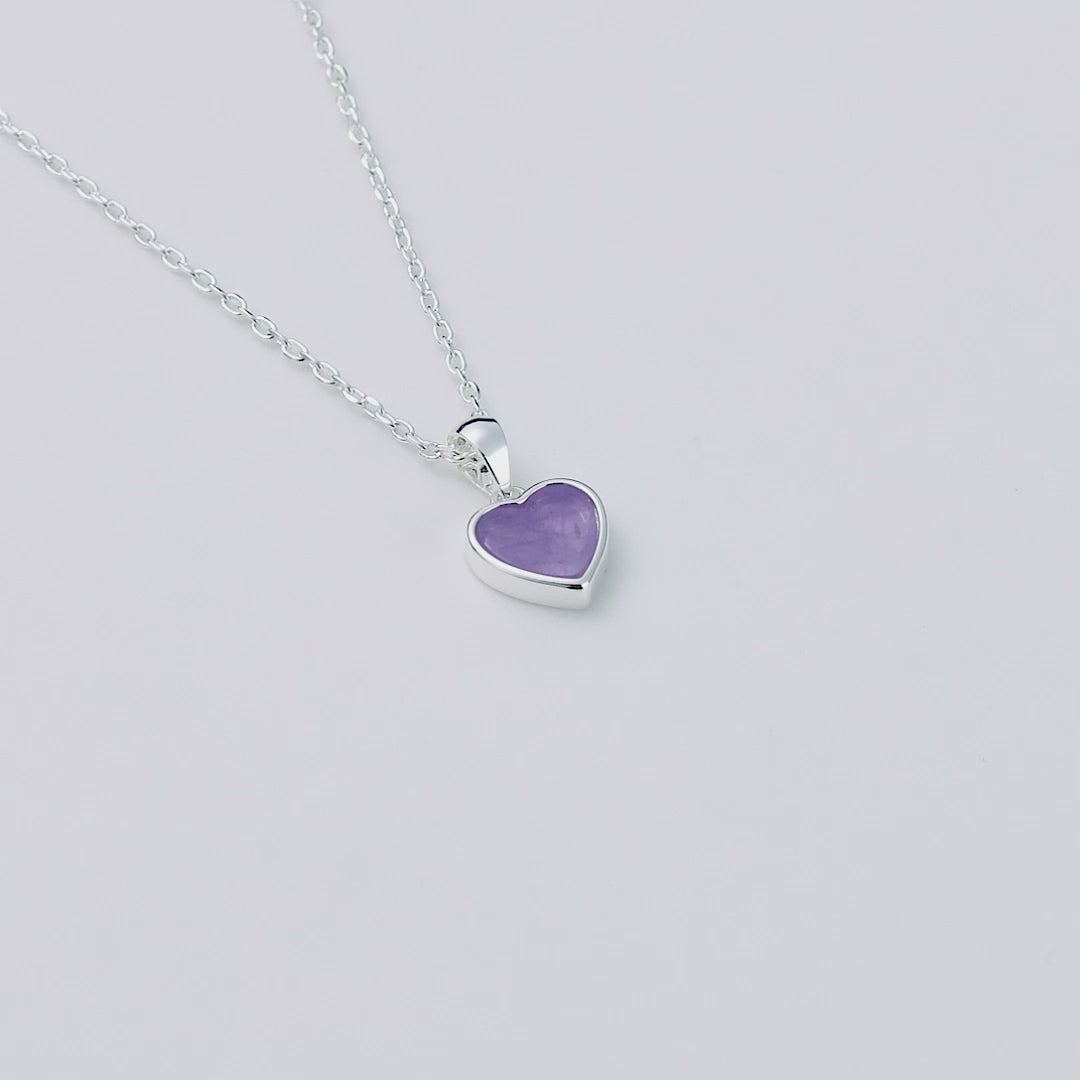 Amethyst Gemstone Heart Necklace