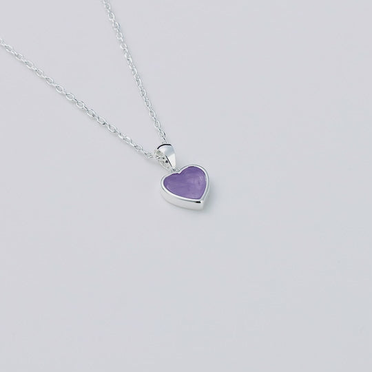 Amethyst Gemstone Heart Necklace
