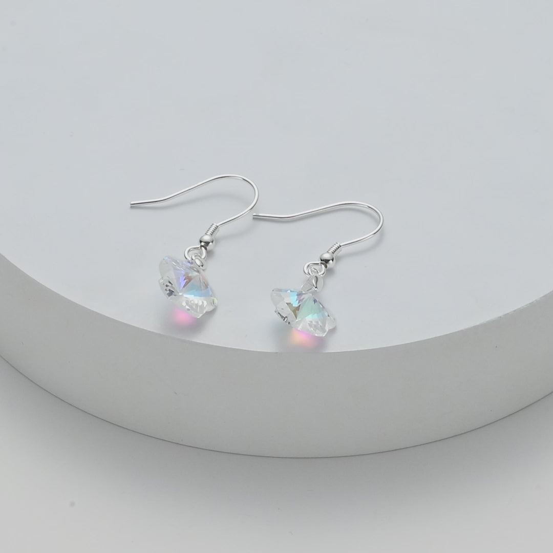 Sterling Silver Aurora Borealis Flower Earrings Created with Zircondia® Crystals Video